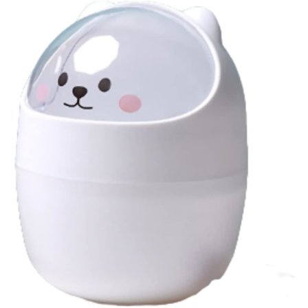 Skrivbordspapperskorg, 15,5x11cm/6,1x4,3in Söt Mini Skrivbordspapperskorg Tecknad Katt Djurform Bänkskiva Papperskorg med Svänglock Avfallspapperskorg