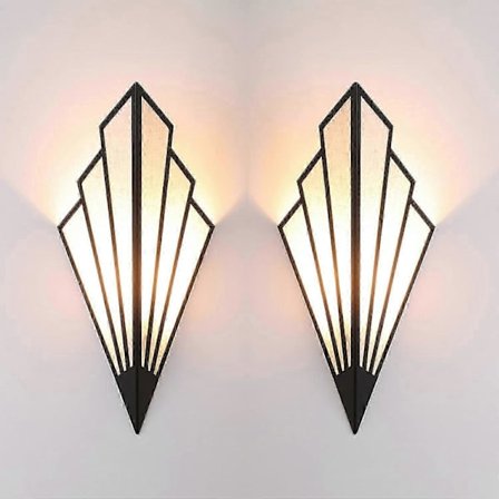 Moderne væglampe, enkel kreativ væglampe, soveværelse, gang, stue, væglampeholder E12 fatning Art Deco belysningsarmatur