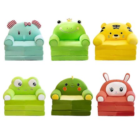 Högkvalitativ Plysch Vikbar Barnsoffa Ryggstöd Fåtölj 2 I 1 Kontorsstol Hållningsstöd (Kudde Ingår Ej)