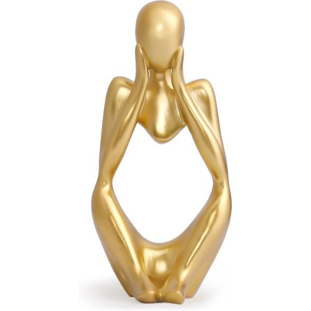 Resin Statue Tenker Stil Dekor Abstrakt Skulpturer Samleobjekter Figurer For Hjemmeinnredning Moderne Kontor Hylle Skrivebord (svart Venstre)