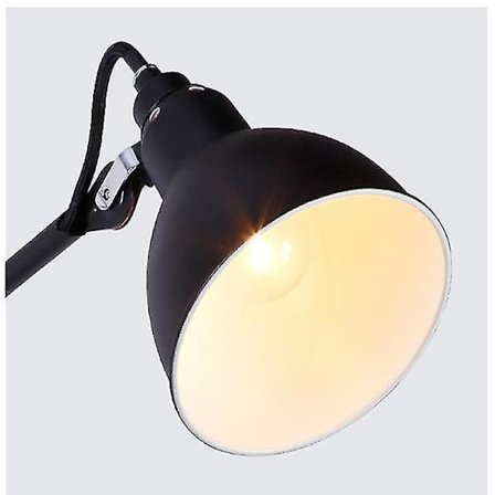 Vägglampa Teleskopgunga dubbelsektion Vägglampa Vardagsrum Sovrumsbelysning (Svart Smal)