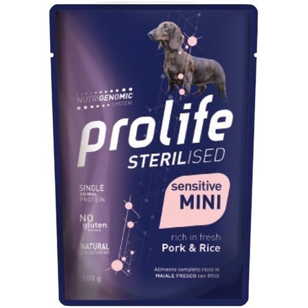 Prolife Sterilised Maiale Fresco Con Riso Cibo Umido Per Cani