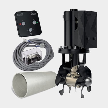 Boegschroefset Quick BTQ 185-65 DP, 12 V, 6.3 kW, 65 KgF, tunnelmontage, 2 schroeven, met tunnel + bedieningspaneel & kabel (6 meter) + zekering & 