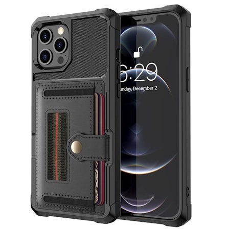 iPhone 12 Pro Max - Praktiskt Stilsäkert Skal med Korthållare