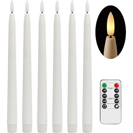 C&les - 6 stk - LED - c&le - Halloween - Telys - Telys - m/ fjernkontroll - bevegelig flamme