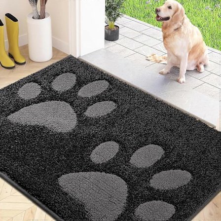 Smutsfångande dörrmatta för inomhusbruk 80 x 120 cm, tvättbar entrématta, absorberande hundmatta för leriga tassar, inomhusmatta för ytterdörr, entré,