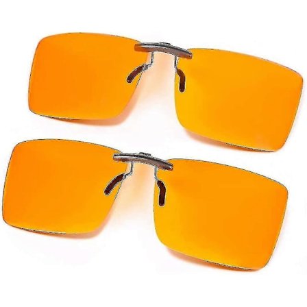 Clip-on Blått Lys Blokkerende Briller Dame Herre 2 Pakk Over Reseptbelagte Briller Rammeløse Linser Anti Øyeanstrengelse Hodepine Uv Filter Datamaskin