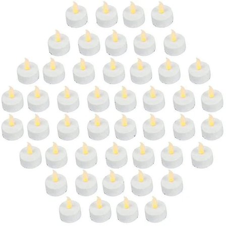 (48-pak) Realistiske batteridrevne flimrende fyrfadslys med lys, batterier inkluderet - Gul_tfrf