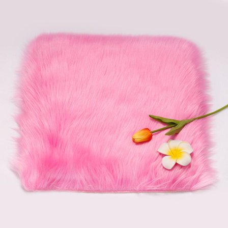 Skoleskap Tepper Faux Fur Area Teppe ROSA
