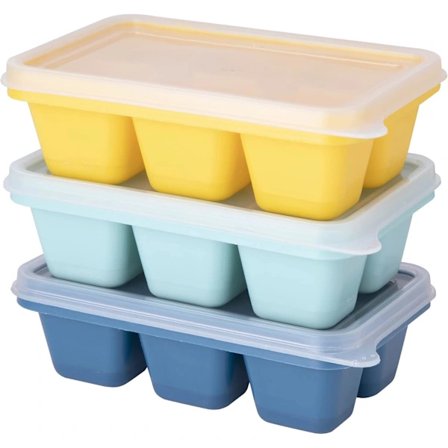 3-pakning Mini Isbitformer, Silikonformer med Lett Slipp og Avtakbare Lokk, Perfekt for Drikker, Fryser