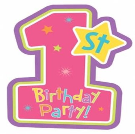 Indbydelser til 1-årsfødselsdag pink 8-pak