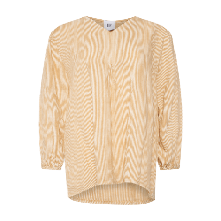 Tiffany Ella, Blouse Stripe, Linen - New Camel Stripe Blusar Dam Brun XS-S