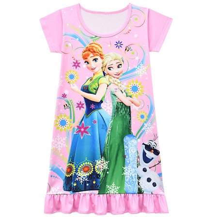 Frozen Princess Elsa Anna Printed T-shirt Dress Girl Nightdress
