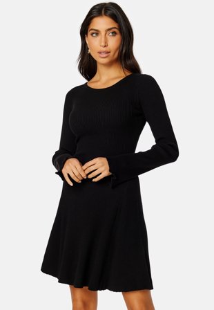 BUBBLEROOM Quinn knitted dress Black Klær