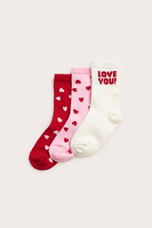 Kappahl | Skarpetki w serca, 3-pak Offwhite 23/26 | Offwhite