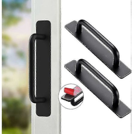 2 stk. selvklæbende møbelgreb, aluminiumsgreb, skydedørsgreb, til møbler køkken garderobe soveværelse, 147 mm (sort)[D]