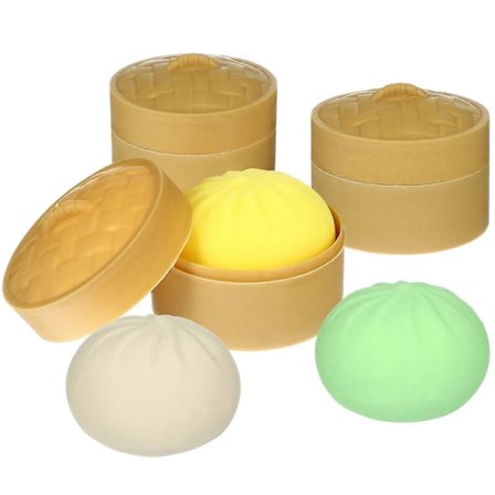 3 stk. Dumpling Stressballer Klem Sensoriske Leker med Matdamper Håndball Leker Festgaver