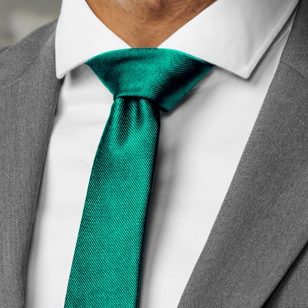 6 cm Emerald Green Grosgrain Skinny Tie for Men - Solid color neckties