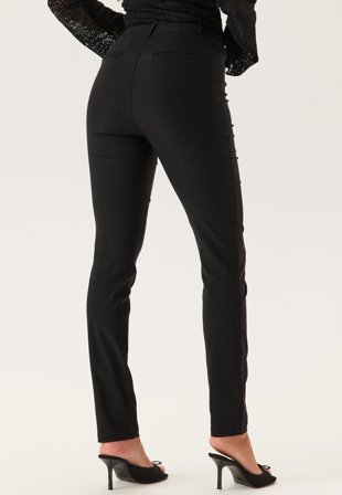 BUBBLEROOM-High Waist Stretchy Trousers-Black