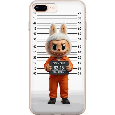 Yhteensopiva Puhelinkuori Apple Apple iPhone 7 Plus Söpö piirretty pupuhahmo vankilavaatteissa ja vankinumerolla taustana mittamerkinnät