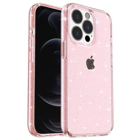 Glittery Powder Smart Iphone 14 Pro Skal - Rosa Rosa