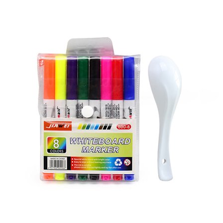 8-färgsset (tjockare spets är bättre flytande) + 1 sked flytande penna