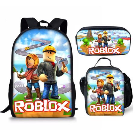 Roblox Ryggsäck Skolväskor Reseryggsäckar 3set - Julklappa Barn - Present - Multi-D rosa