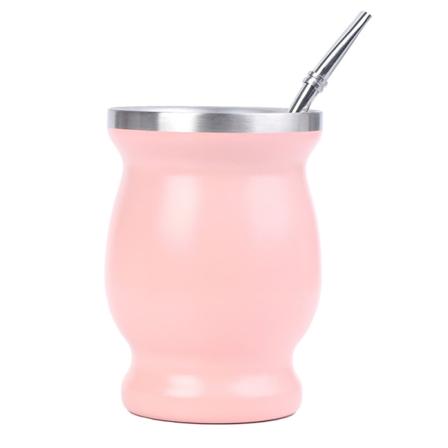 Yerba Mate Cup 304 rostfritt stål 8oz argentinska Yerba Mate Pink