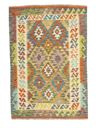 Piccolo Kilim Afghan Old Style Tappeto 103X148 Lana