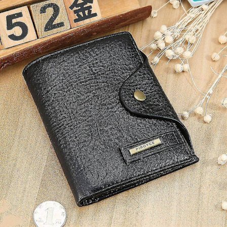 Vintage Lommebok Hasp Åpen Kort Menn Lommebok Pu