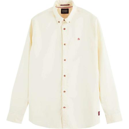 Scotch & Soda Essentials solid shirt , Beige , Heren , Maat: 2XL