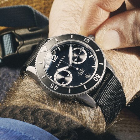 Ryka | Steel & Black Military Dive Watch for Men - Wrist watches