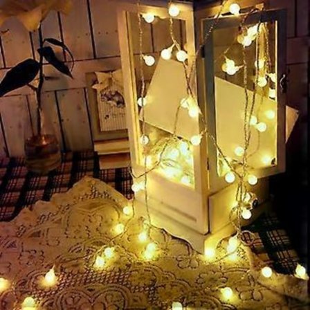 4M 40 LED Glödlampor Kula Ljusslinga Batteridriven Batteri Inomhus Utomhus Vattentät Party Bröllop Belysning Inredning, Varmvit