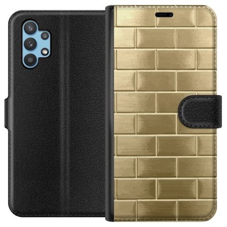 Plånboksfodral till Samsung Galaxy A32 5G med Gyllene Murstenar