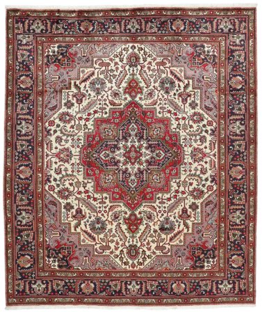 Täbriz Teppich Handgeknüpft 248X293 Braun/Dunkelrot Persien