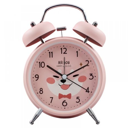 SAYTAY Student Vekkerklokke, Dyrevekkerklokke, Student Hjemmedekorasjon Skrivebordsklokke (Rosa)
