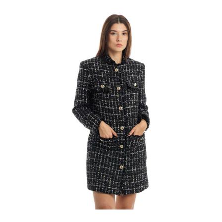 Simona Corsellini Single-Breasted Coats Sort, Dame Uldfrakker