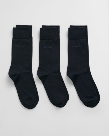 GANT Herren 3er-Pack Socken aus mercerisierter Baumwolle (40-42) Marineblau