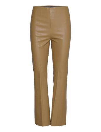 Slkaylee Pu Kickflare Pants Brown Soaked In Luxury