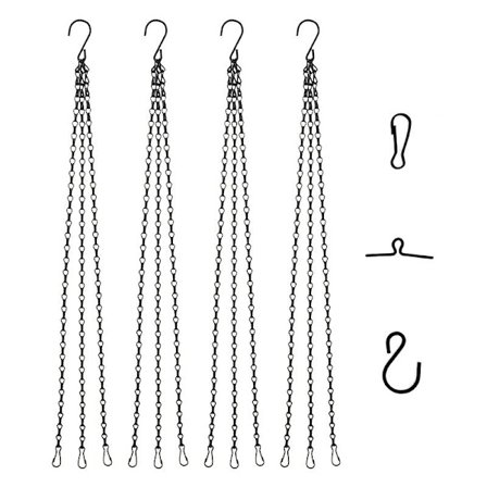 5 stk. Hengekjede med kroker, Blomsterpotte-kjeder for hengende planter, Metallhengende kurverstatningskjede for fuglematere Plantere