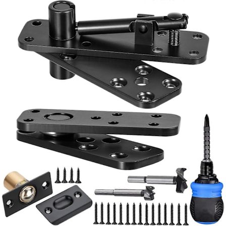 Skjult dørhengsel, 260 kg bæreevne, fortykket solid rustfritt stål - kraftig 360° svingbart pivothengsel for hemmelige dører