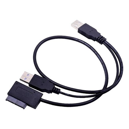 USB-adapter 6+7p CD-ROM DVD-ROM SATA till USB 2.0 Konverter Slank SATA 13-stifts