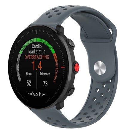 22mm Polar Vantage M silikonikellonauha - Harmaa