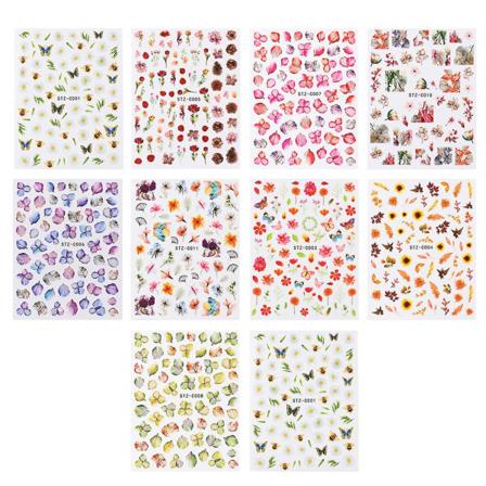 10 kpl kuivattuja kukkia kynsien koristeluun manikyyri kuivattuja kukkia kynsien vesitarrat manikyyri kukkakoristelu (15x6cm, erivärisiä)