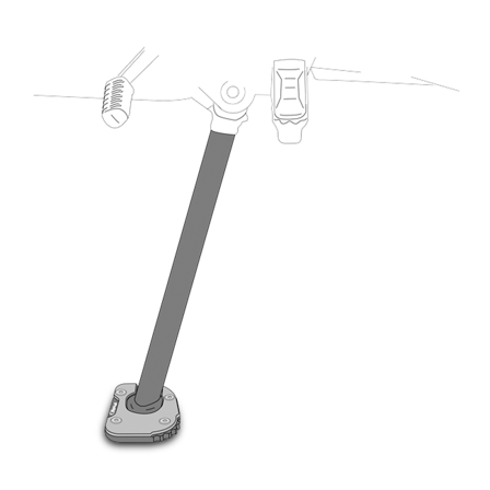 Puig Zijstandaard Verlenging met Standaard Vering - Kawasaki Z 650 2017-2023