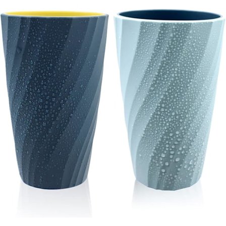 2-pack okrossbar tandborste mugg badrum mugg, mjuk och hållbar, badrum mugg
