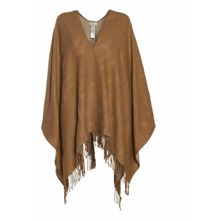 Liu Jo, Embossed Logo Poncho Bruin, Dames, Maat:ONE Size,polyester