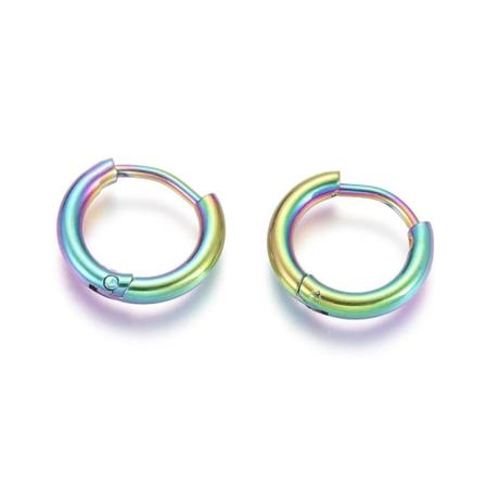 1 pari 17 mm Hoops-korvakoruja Rainbow-pinnoitettua 316L kirurgista terästä