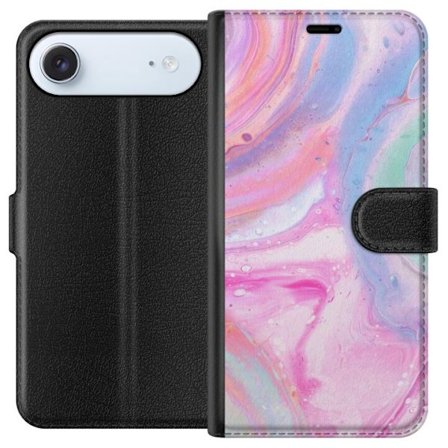 Kompatibelt Plånboksfodral till Apple Apple iPhone 17 Air Abstrakt pastellfärgad marmorkonst med flytande akryleffekt i rosa, blått och grönt för