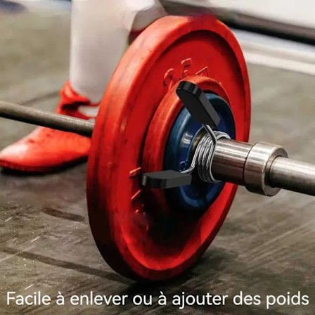 Tyngdlyftningshalsband för skivstång 2 stycken 25 mm med fjädrar för hantlar och träningsstänger[D]